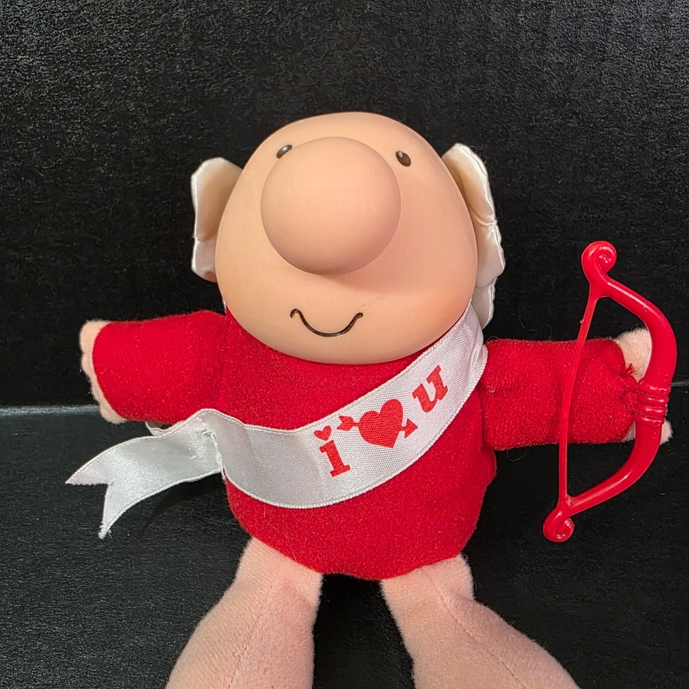 Ziggy Cupid Plush‎ 1988 American Greetings Valentine Red Bow Arrow I Love You
